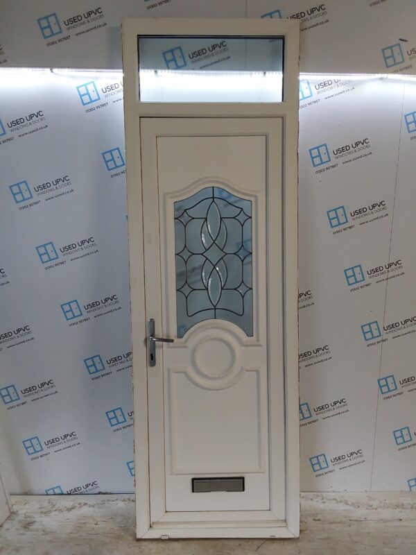 Used White Upvc Front Door And Toplight 820mm x 2505mm 0822