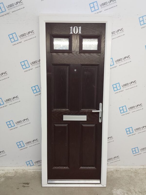 Used Brown Composite Front Door 815mm x 2070mm (Reduce To 2045mm) 0015