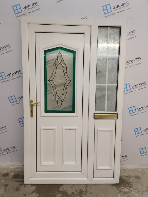 Used White Upvc Front Door And Side Panel 1225mm x 2035mm DS026