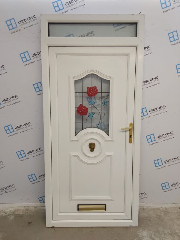 Used White Upvc Front Door And Toplight 1010mm x 2210mm 0645
