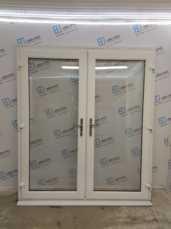 Used White Upvc French Doors 1810mm x 2090mm (Reduce To 2070mm) EA2