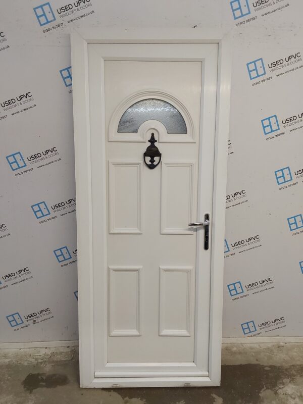 Used White Upvc Back Door 850mm x 2050mm (Reduce To 835mm) C6004