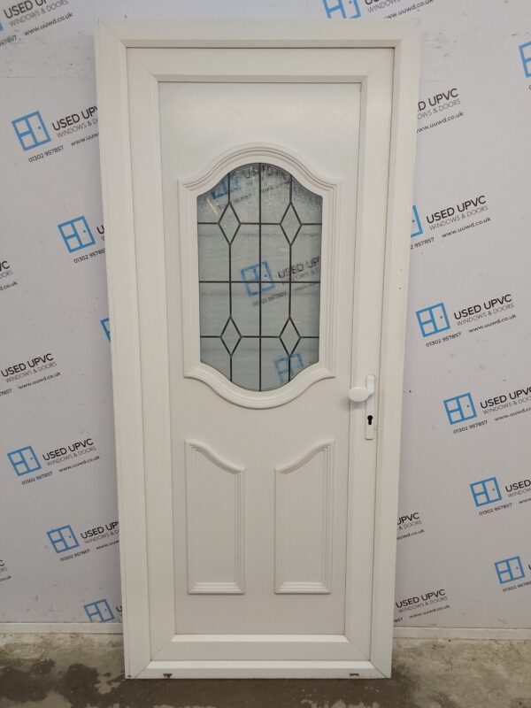 Used White Upvc Back Door 915mm x 2090mm (reduce to 900mm) 0764