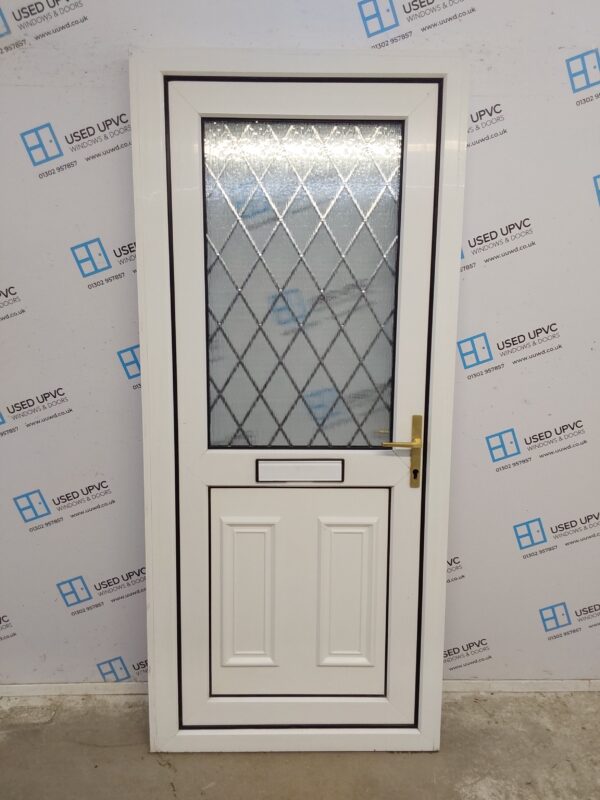 Used White Upvc Front Door 900mm x 2045mm (Reduce To 880mm) 0801