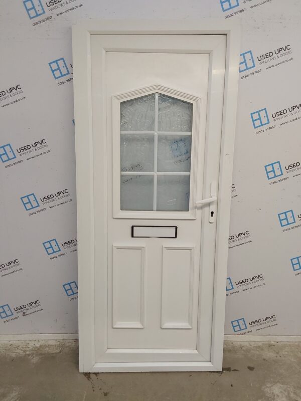 Used White Upvc Front Door 890mm x 2045mm (Reduce To 865mm) 0209