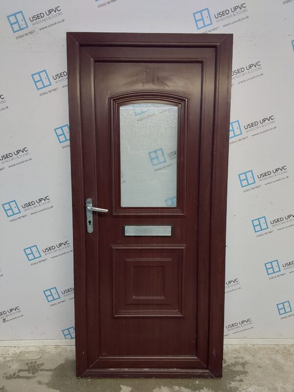 Used Rosewood Upvc Front Door 920mm x 2055mm (Reduce To 900mm) 0822
