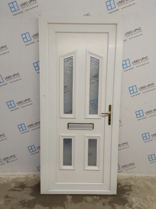 Used White Upvc Front Door 915mm x 2035mm (Reduce To 900mm) C6061