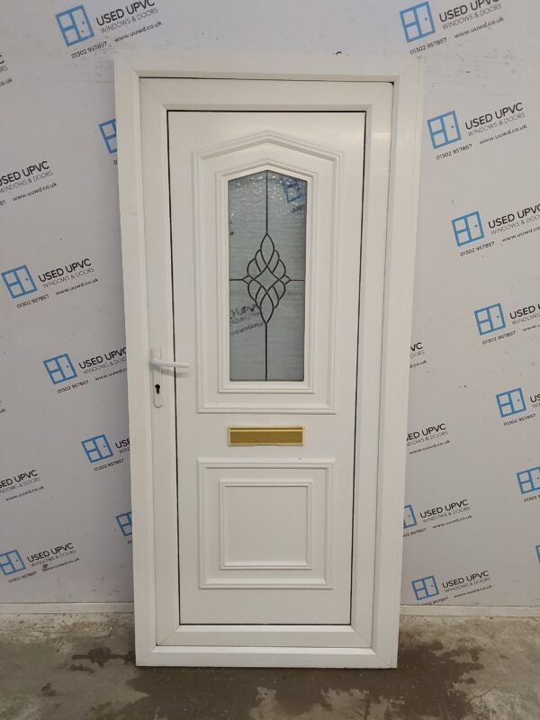 Used White Upvc Front Door 930mm x 2040mm (Reduce To 910mm) C6073