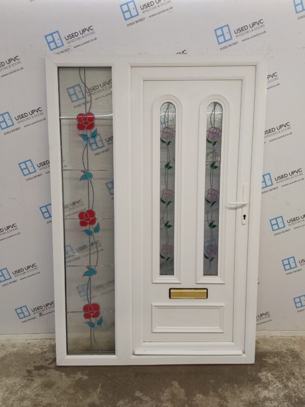 Used White Upvc Front Door And Side Panel 1360mm x 2035mm DS033