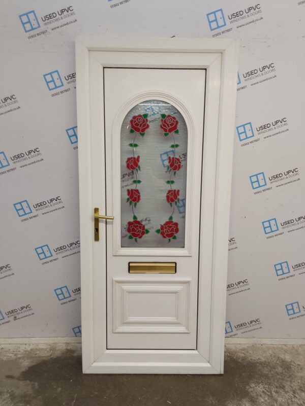 Used White Upvc Front Door 905mm x 2040mm (Reduce To 885mm) 0243