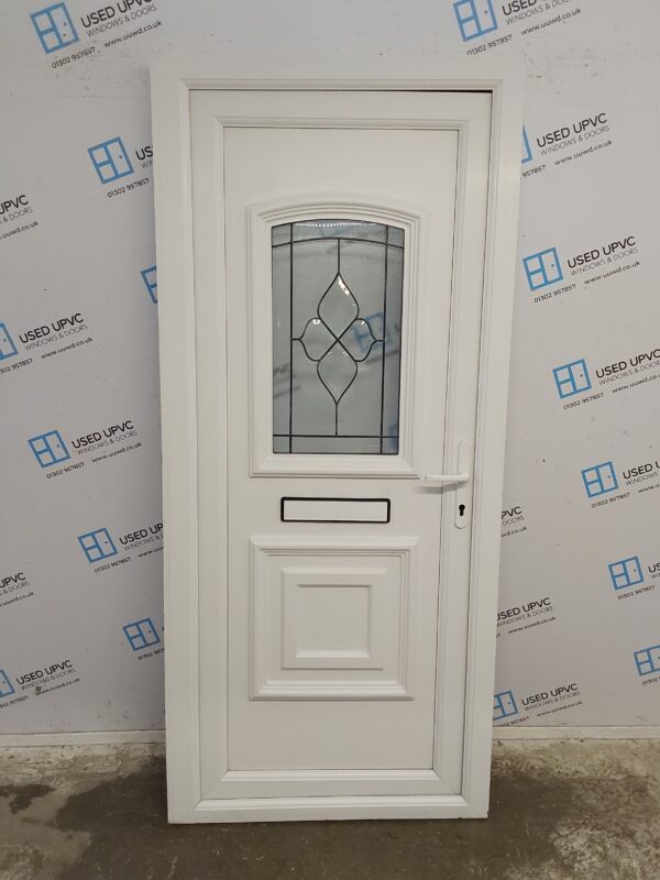 Used White Upvc Front Door 915mm x 2055mm (Reduce To 900mm) C7D022