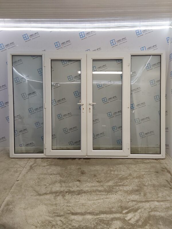 Used White Upvc French Doors And Side Panels 2955mm x 2030mm EA2