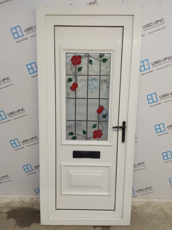 Used White Upvc Front Door 885mm x 2020mm 0194