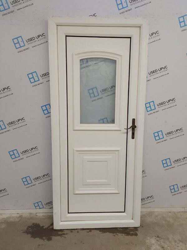 Used White Upvc Back Door 885mm x 2020mm 0648