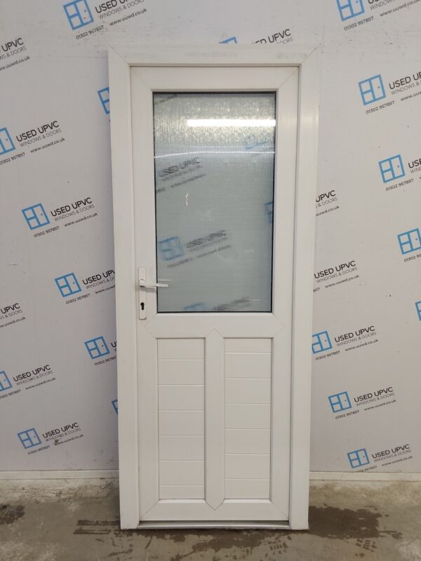 Used White Upvc Back Door 815mm x 2010mm 0612
