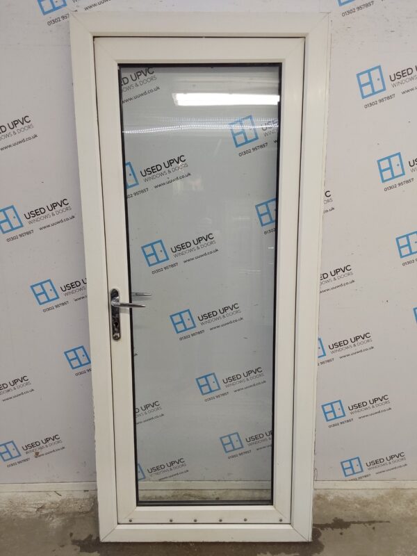 Used White Upvc Full Glass Back Door 895mm x 2055mm (reduce to 885mm) 0612