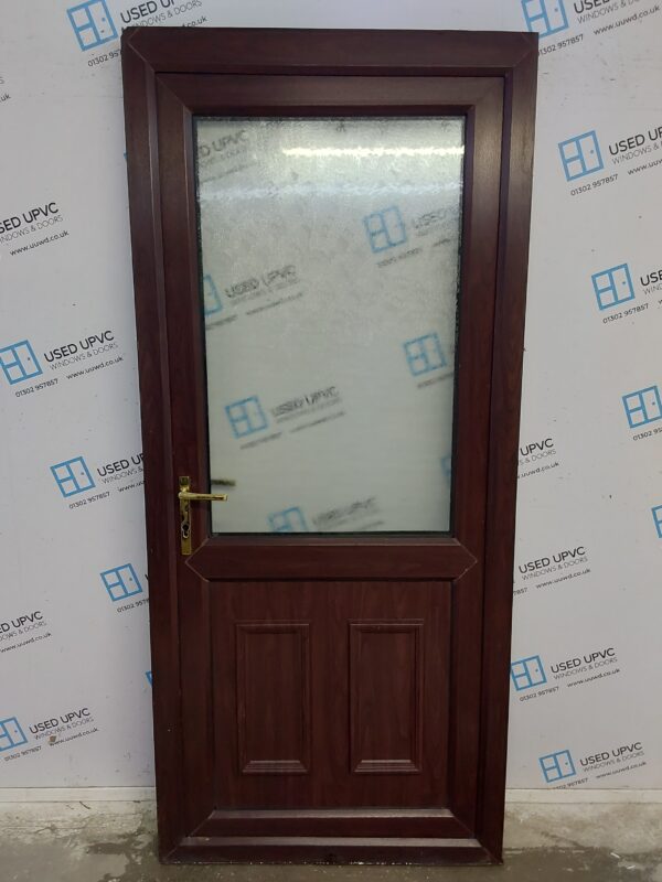 Used Rosewood Upvc Back Door 935mm x 2090mm 0290
