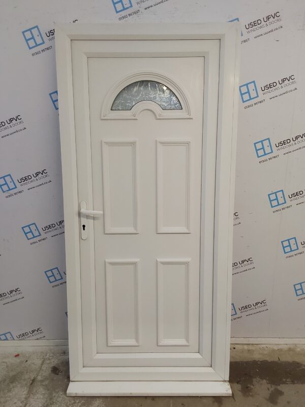Used White Upvc Back Door 940mm x 2010mm (Reduce To 915mm) 0169