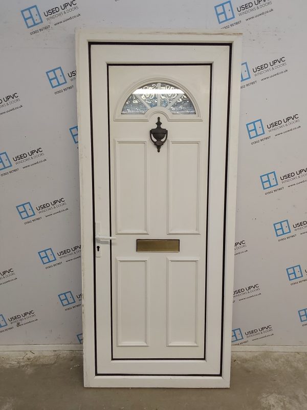 Used White Upvc Front Door 890mm x 2055mm 0123