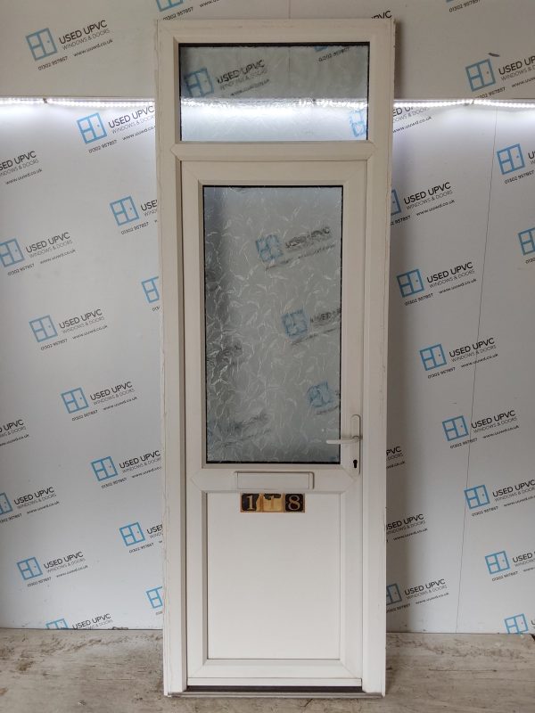 Used White Upvc Front Door And Toplight 865mm x 2545mm (reduce to 835mm) 0503