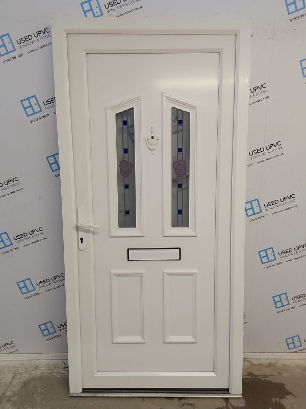 Used White Upvc Front Door 1000mm x 2060mm C7D030