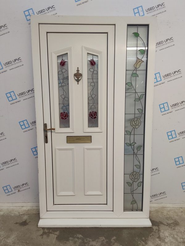 Used White Upvc Front Door And Side Panel 1185mm x 2100mm DS023