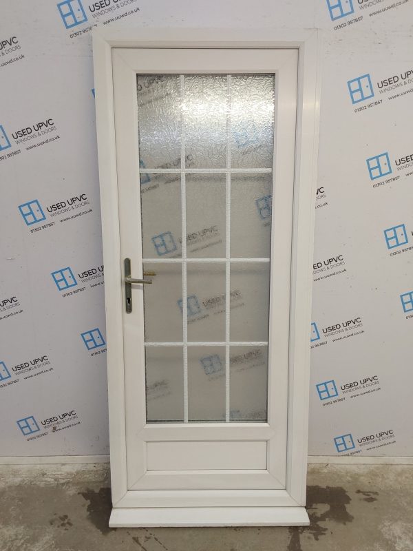 Used White Upvc Back Door 880mm x 2060mm (Reduce To 860mm) 0008