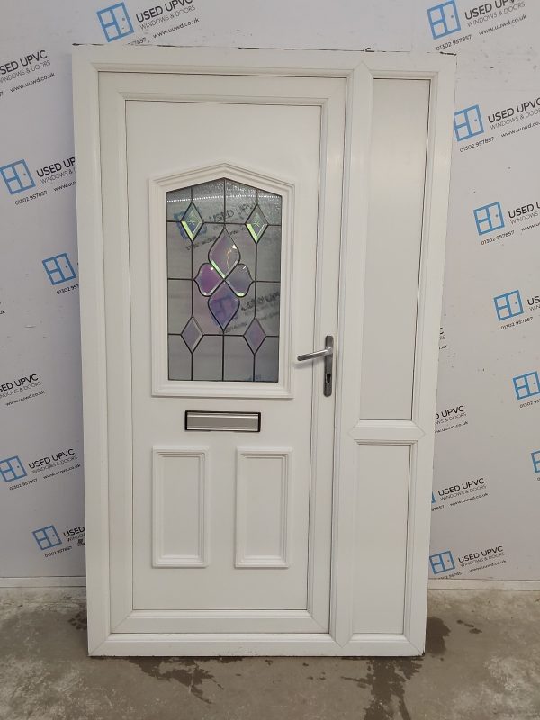Used White Upvc Front Door And Side Panel 1200mm x 2050mm DS033