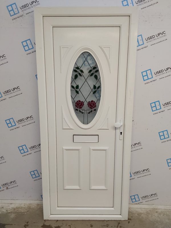 Used White Upvc Front Door 905mm x 2110mm 0764