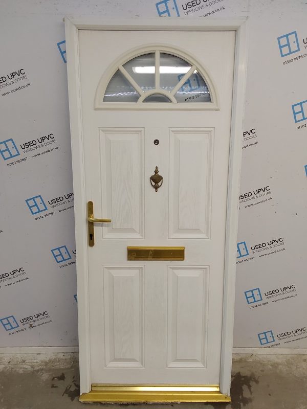 Used White Composite Front Door 835mm x 1950mm 0579
