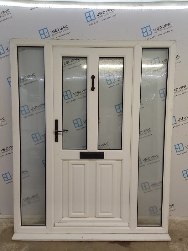 Used White Upvc Front Door And Side Panels 1665mm x 2060mm DS023