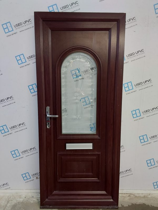 Used Rosewood Upvc Front Door 880mm x 2080mm 0125