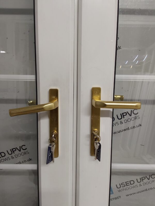 Used White Upvc French Doors 1300mm x 2015mm EA3 - Image 5