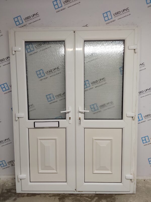 Used White Upvc French Doors 1520mm x 2030mm (reduce to 1450mm) EA4 - Image 2