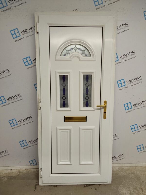 Used White Upvc Front Door 900mm x 2035mm 0622 - Image 2