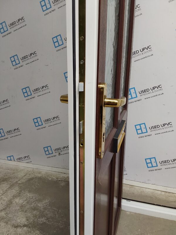 Used Woodgrain Upvc Front Door 925mm x 2055mm (Reduce To 905mm) 0491 - Image 5