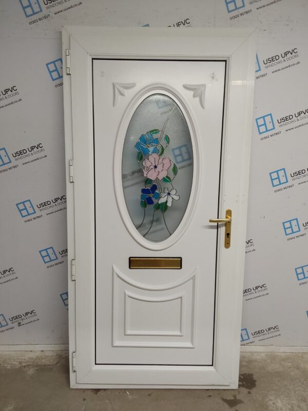 Used White Upvc Front Door 1000mm x 2020mm 0713 - Image 2