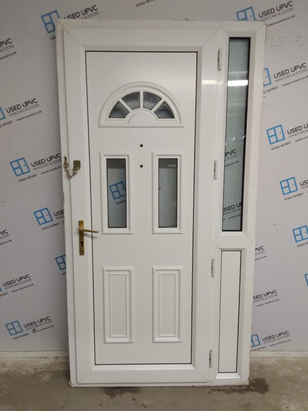 Used White Upvc Back Door And Side Panel 1110mm x 2120mm DS002 - Image 2