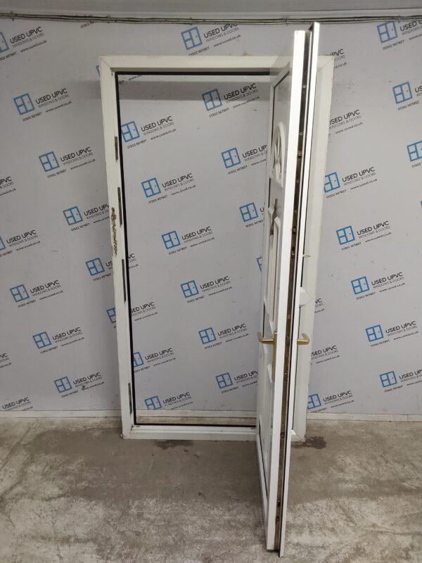 Used White Upvc Back Door And Side Panel 1110mm x 2120mm DS002 - Image 3