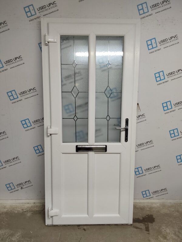 Used White Upvc Front Door 915mm x 2060mm (Reduce To 890mm) 0406 - Image 2