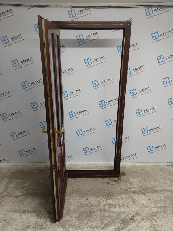Used Woodgrain Upvc Front Door 880mm x 2090mm (Reduce To 860mm x 2080mm) 0392 - Image 3