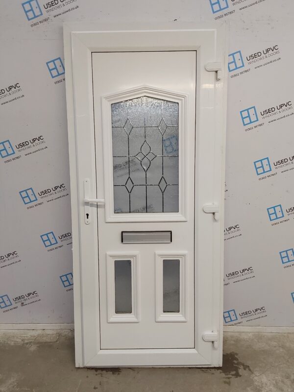 Used White Upvc Front Door 920mm x 2055mm (Reduce To 900mm) 0159 - Image 2