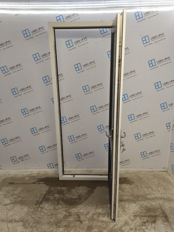 Used Anthracite Grey On White Upvc Back Door 825mm x 2180mm 0680 - Image 3