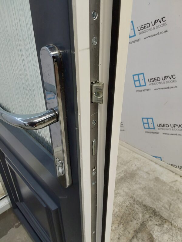 Used Anthracite Grey On White Upvc Back Door 825mm x 2180mm 0680 - Image 5