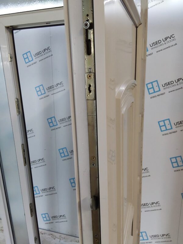 Used White Upvc Door With Side Panel And Toplight 1190mm x 2430mm DS011 - Image 4