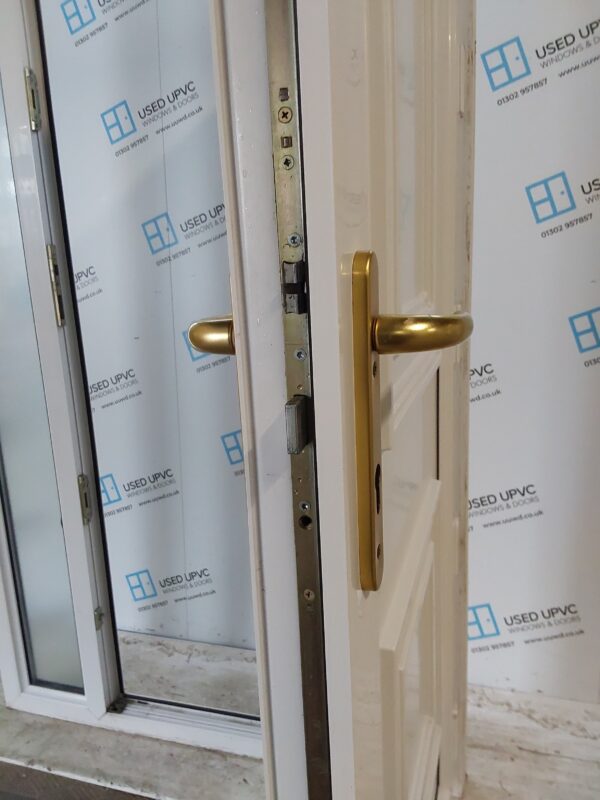 Used White Upvc Door With Side Panel And Toplight 1190mm x 2430mm DS011 - Image 5
