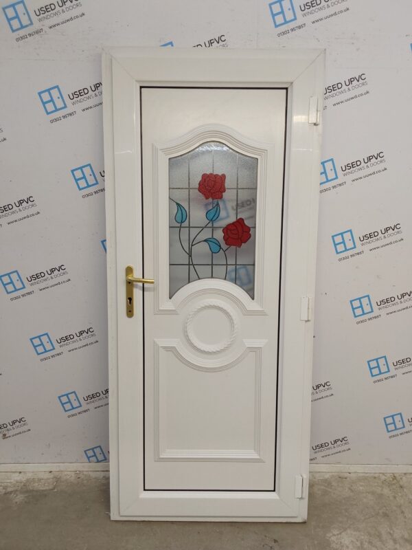 Used White Upvc Back Door 880mm x 2015mm 0830 - Image 2