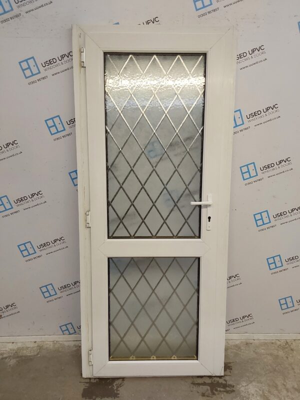 Used White Upvc Back Door 870mm x 2025mm (Reduce To 820mm) 0755 - Image 2
