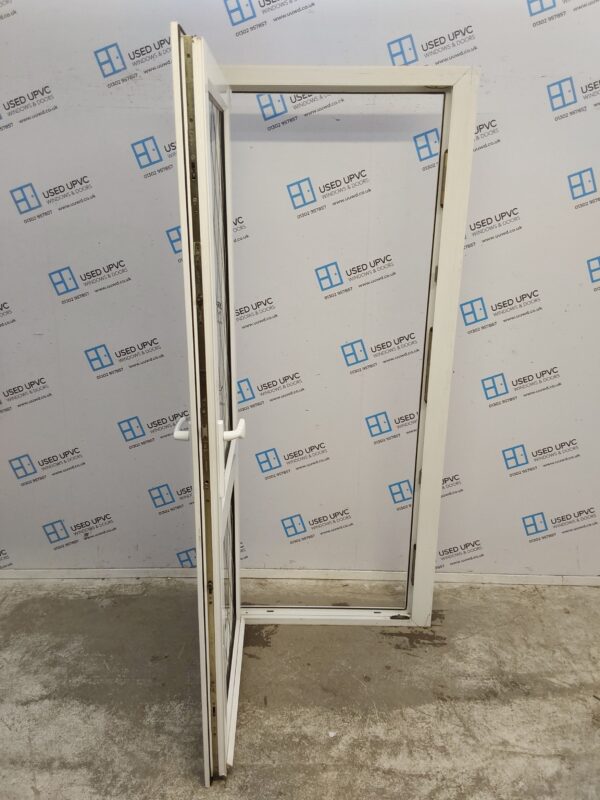Used White Upvc Back Door 870mm x 2025mm (Reduce To 820mm) 0755 - Image 3