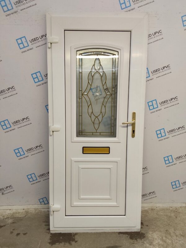 Used Woodgrain Upvc Front Door 900mm x 2080mm 0562 - Image 2